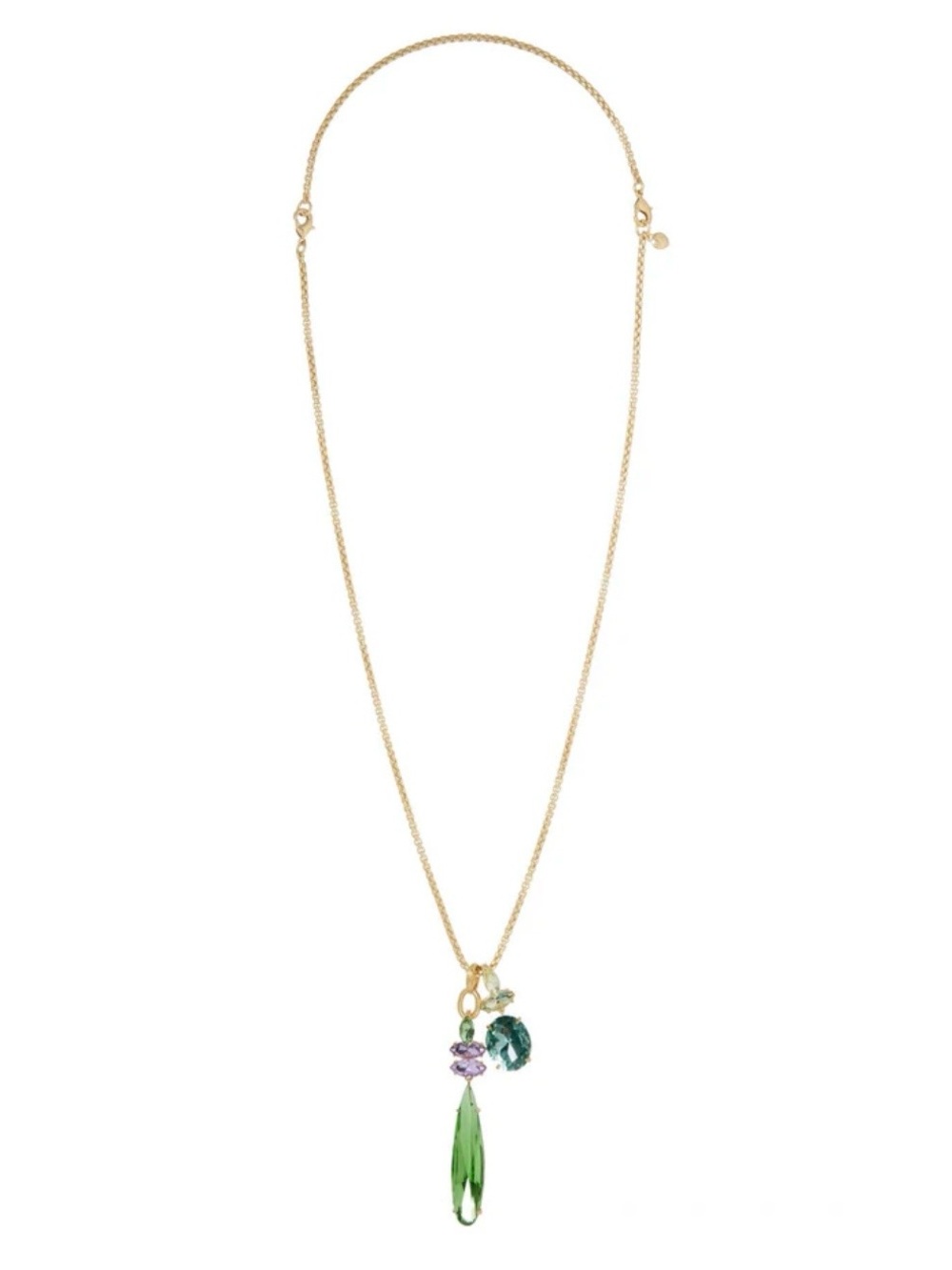 ROXANNE ASSOULIN The Crystal Icicle Pendant Necklace crushed violet& green apple